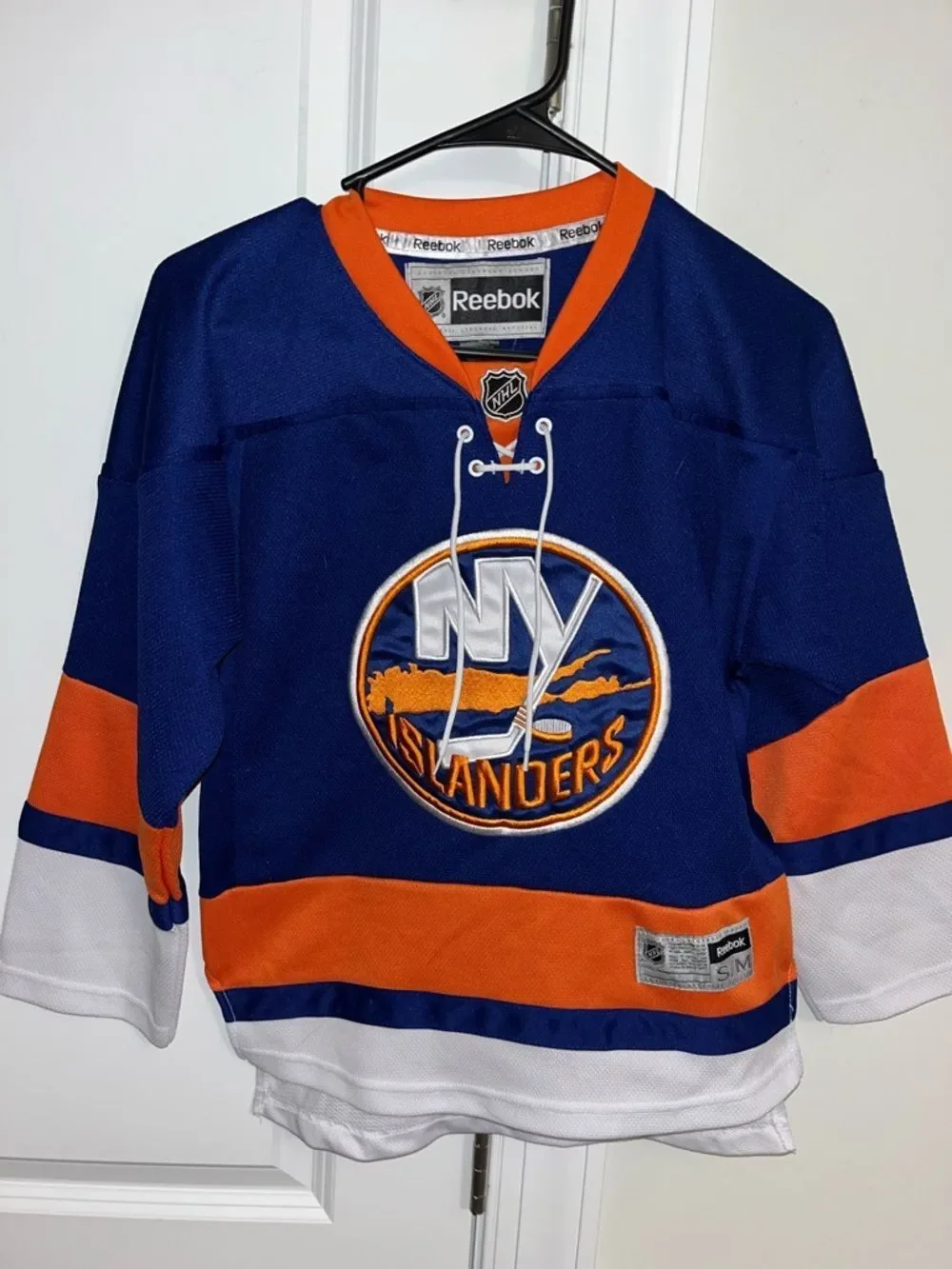 Reebok Blue White New York Islanders NHL vintage youth Kids jersey s/m